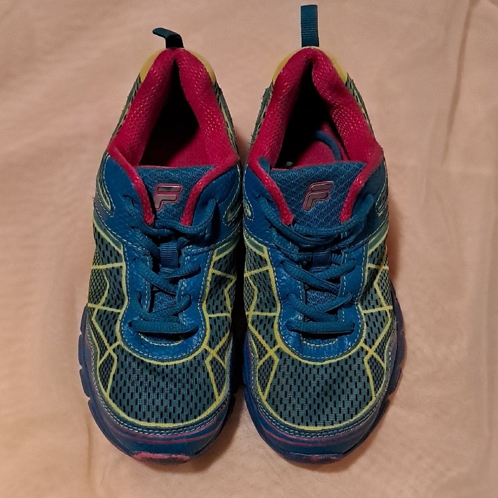 Fila Kids Sneakers Size 4 - Blue, Pink, and Yellow